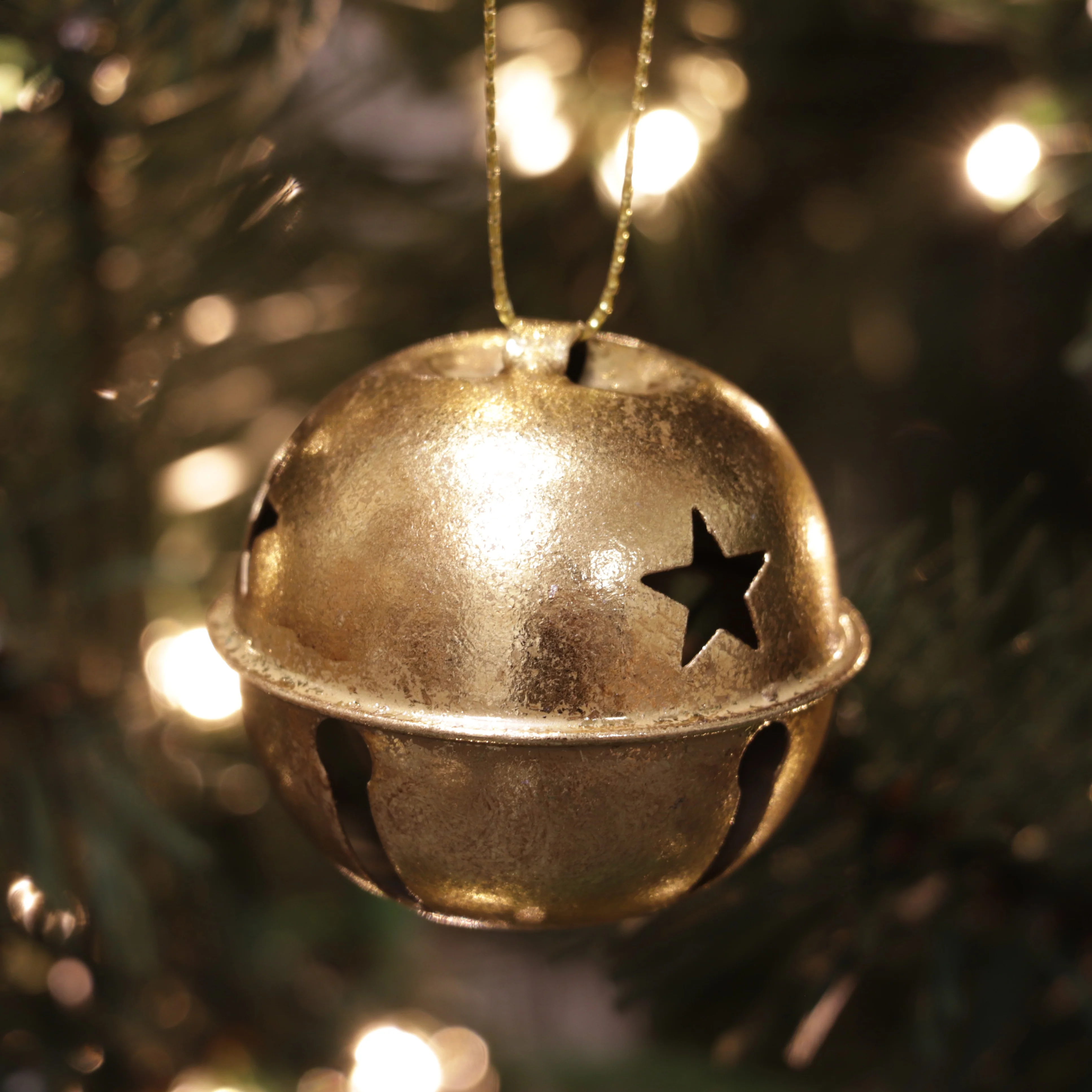 Jingle Bell Ornaments (small version) - 12 Pack - Gold Foil - Image 3