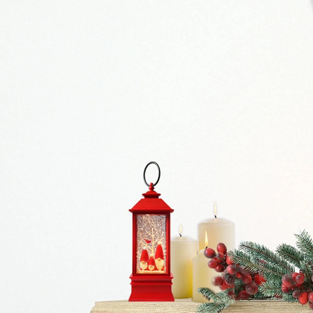 Snowburst Red Lantern with Gnome Trio - Image 7
