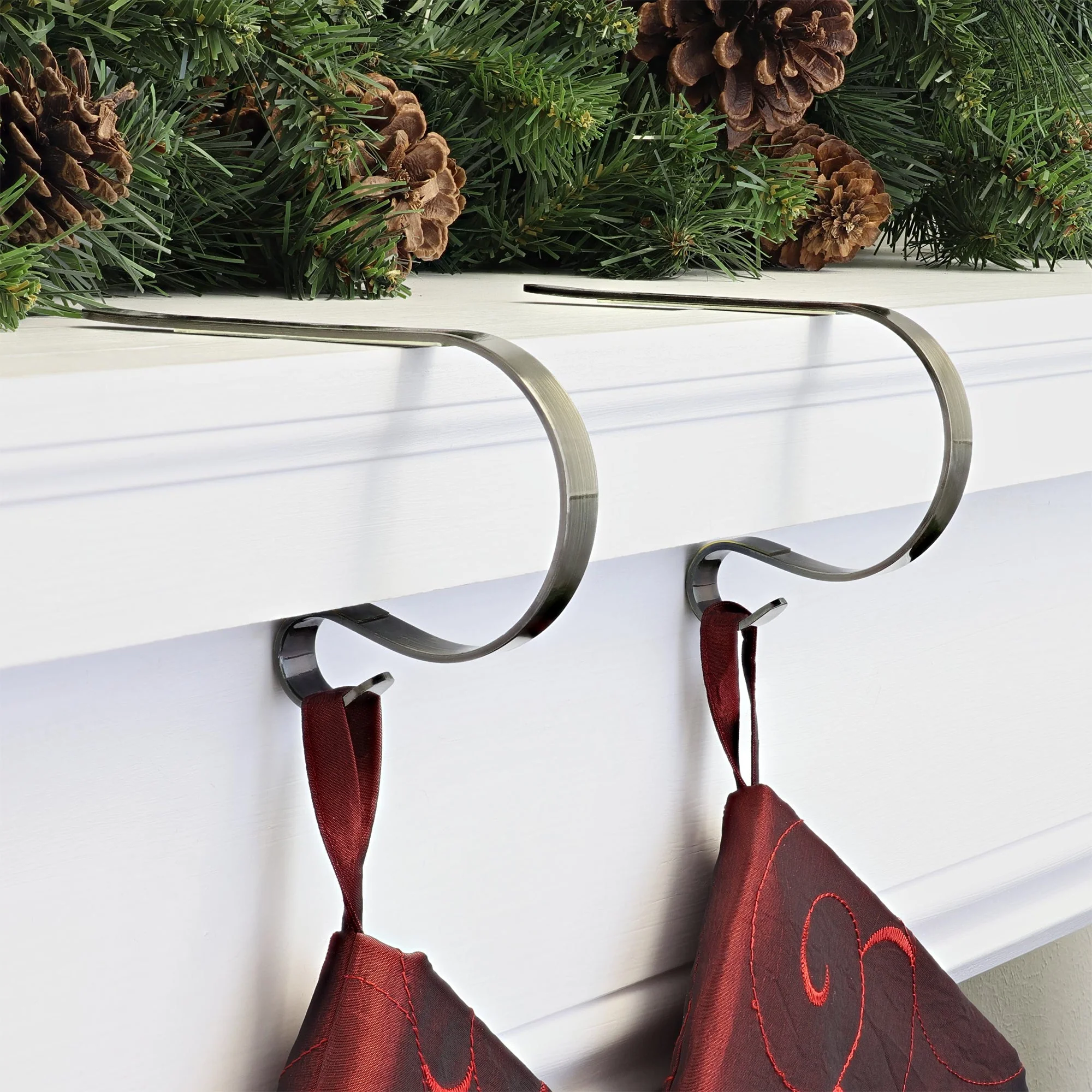 The Original MantleClip Stocking Holder - Antique Brass - Image 4