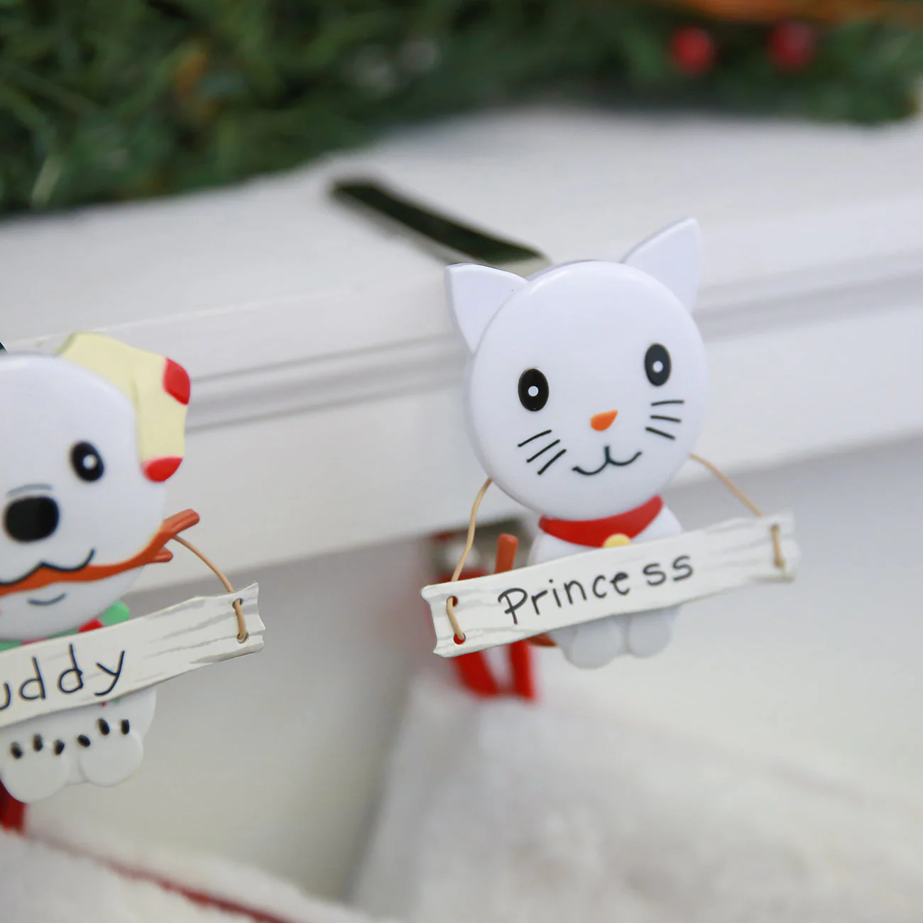 The Original MantleClip Stocking Holder with Snowman Family - Cat Icon - Image 2