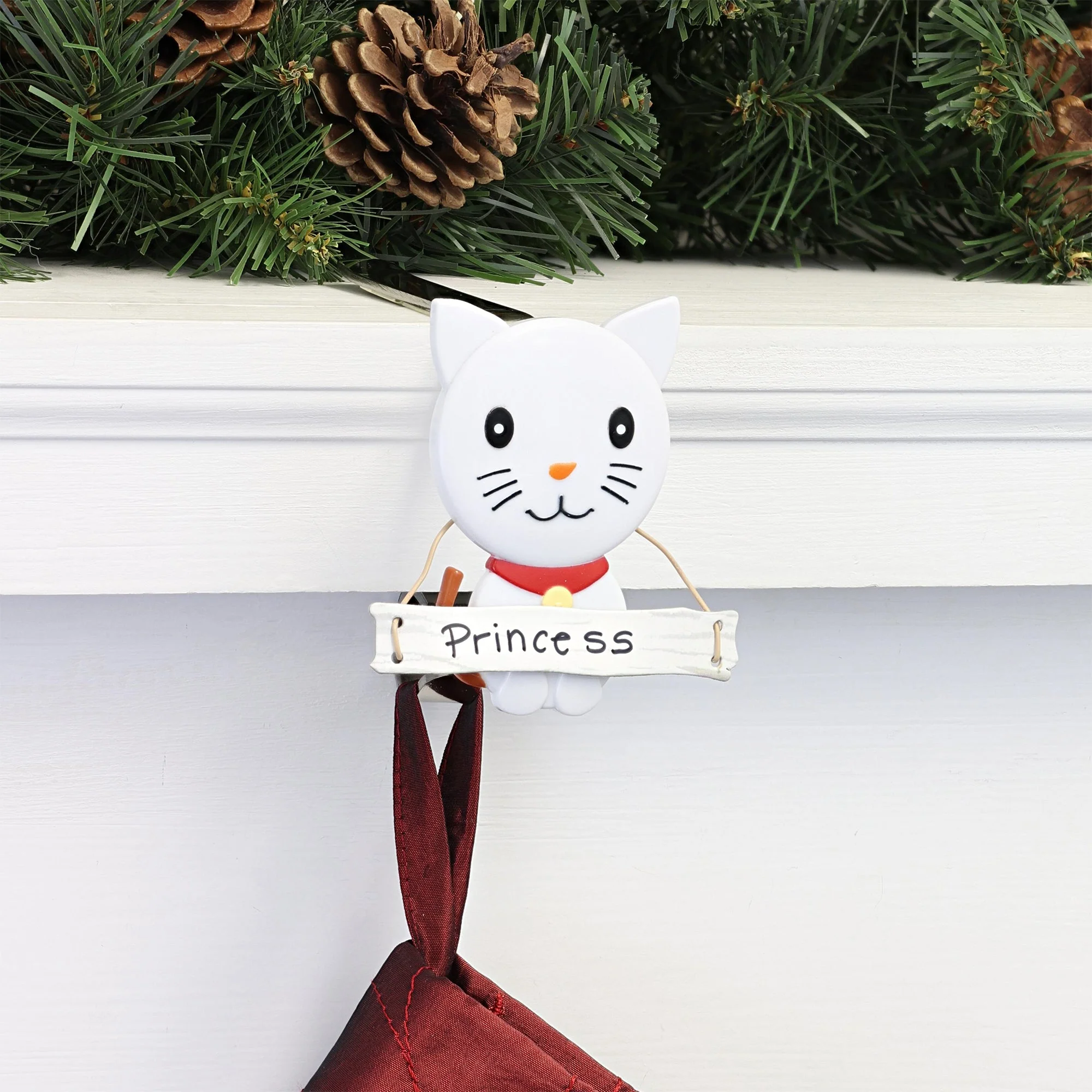 The Original MantleClip Stocking Holder with Snowman Family - Cat Icon - Image 3
