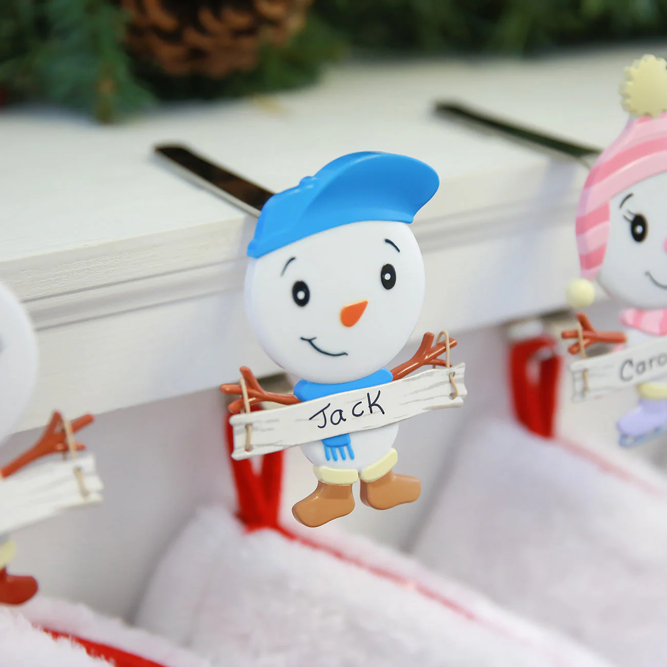 The Original MantleClip Stocking Holder with Snowman Family - Son Icon - Image 2
